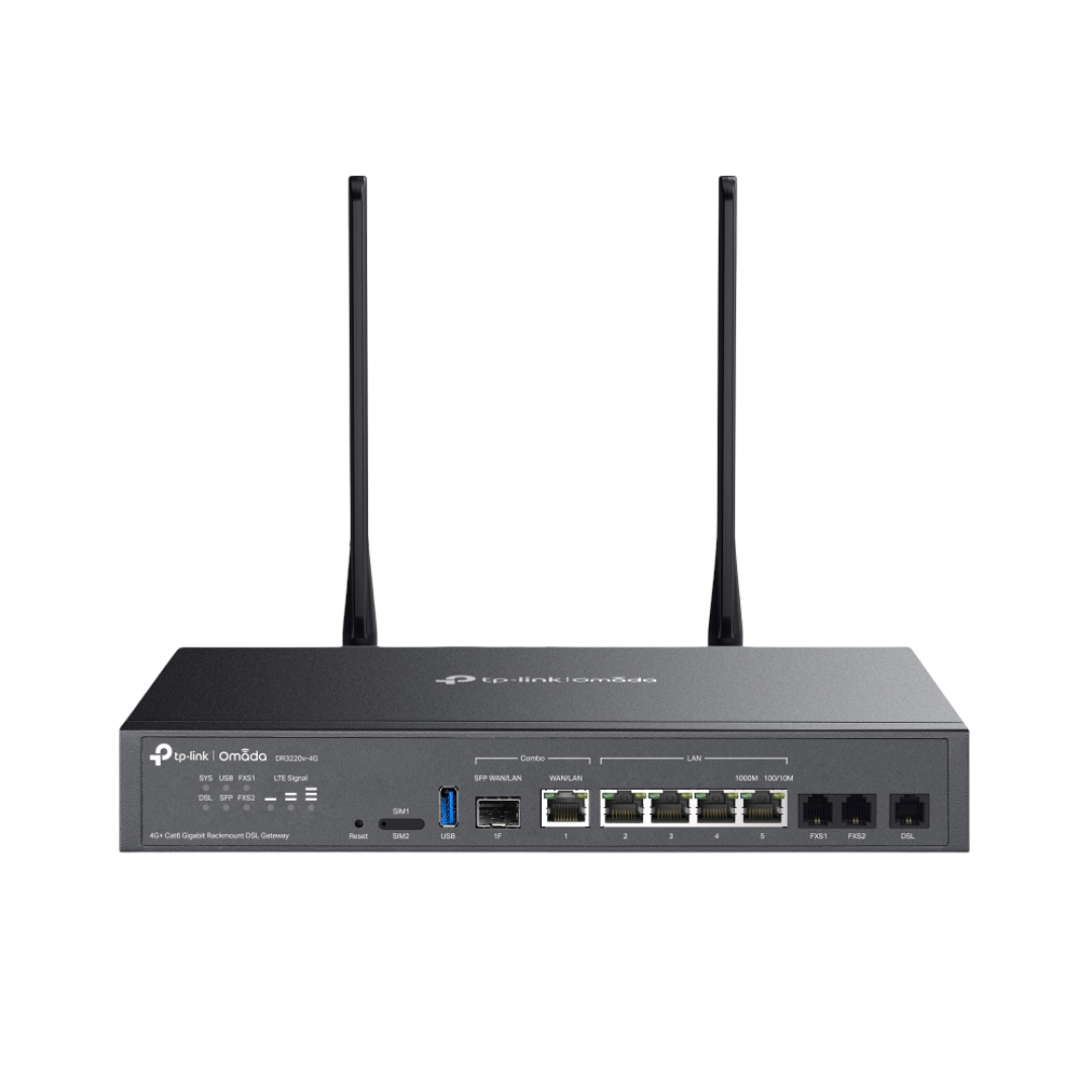 DR3220v-4G - Omada 4G+ Cat6 Gigabit Rackmount DSL Gateway