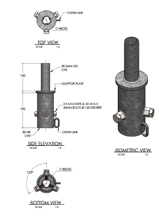 LA1000-EHD Lightning Arrestor Adaptor, Hot Dipped Galvanized