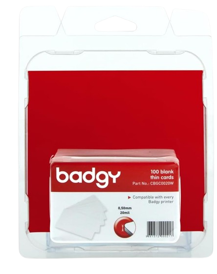 100 Thin Cards (20 mil) for Badgy (1st Gen), 100& 200