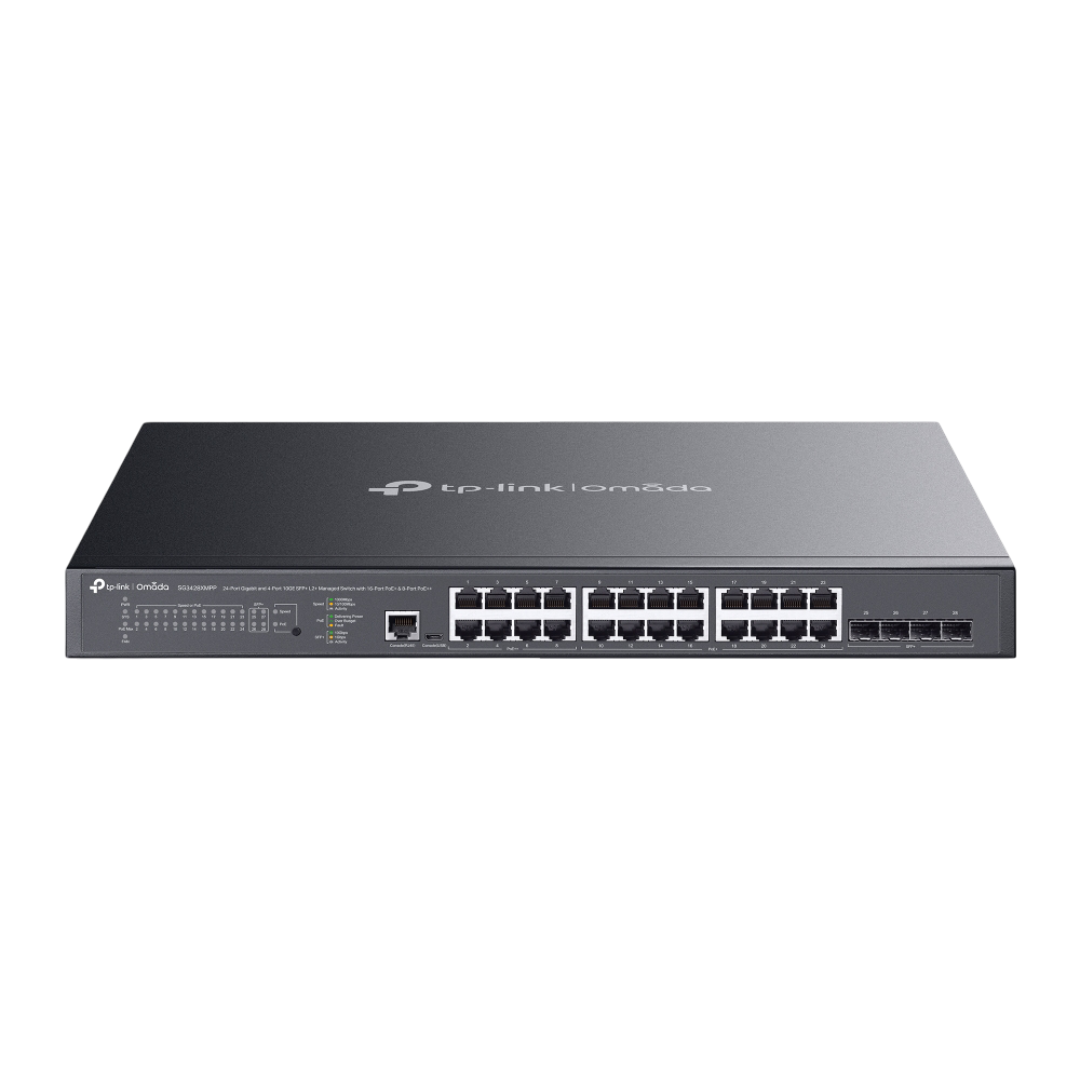 SG3428XMPP - Omada 24-Port Gigabit and 4-Port 10GE SFP+ L2+ Managed Switch with 16-Port PoE+ & 8-Port PoE++