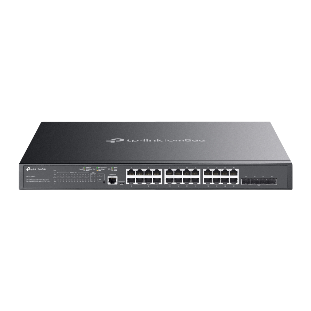 SG3428XMP - Omada 24-Port Gigabit and 4-Port 10GE SFP+ L2+ Managed Switch with 24-Port PoE+