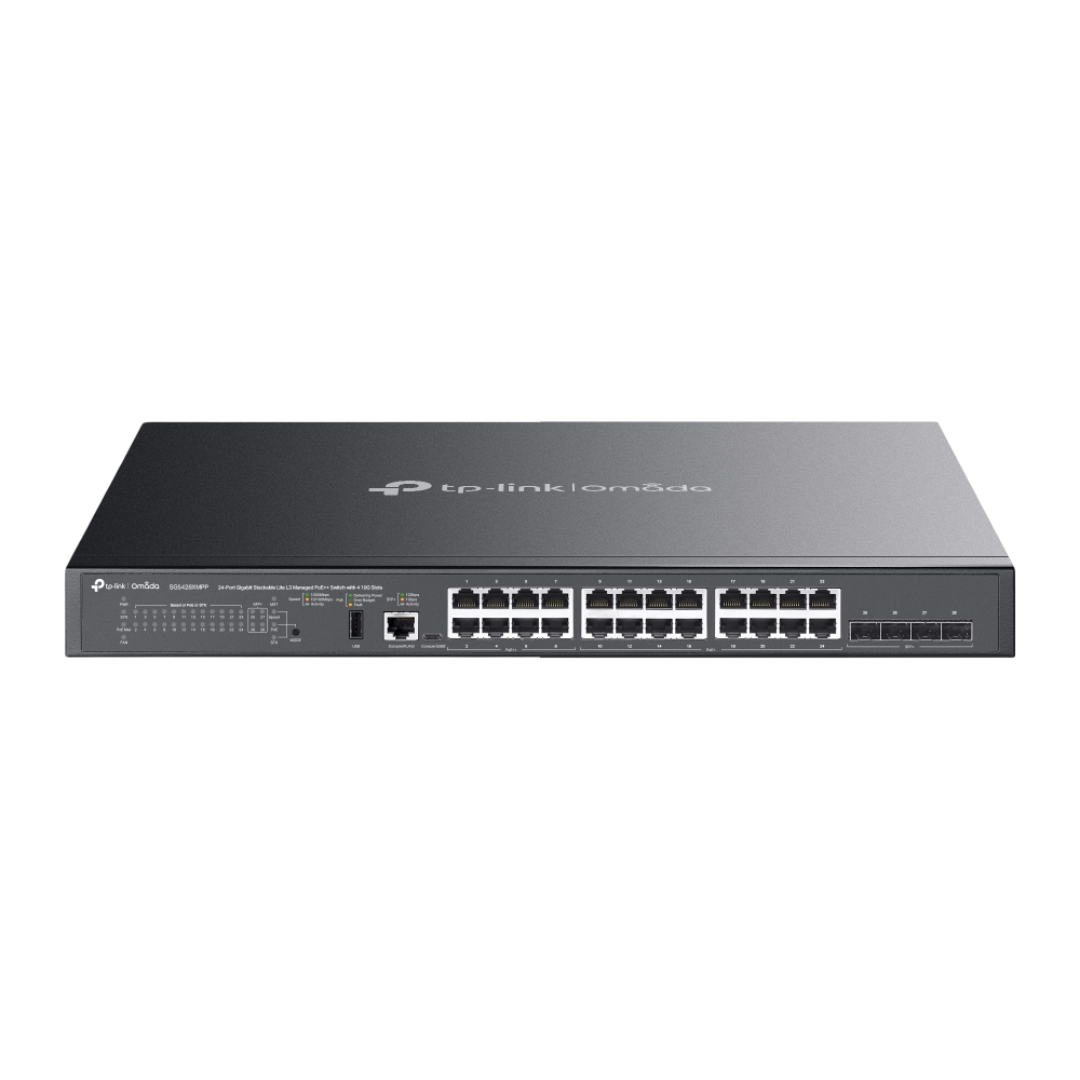 SG5428XMPP - Omada 24-Port Gigabit Stackable Lite L3 Managed PoE++ Switch with 4× 10G Slots