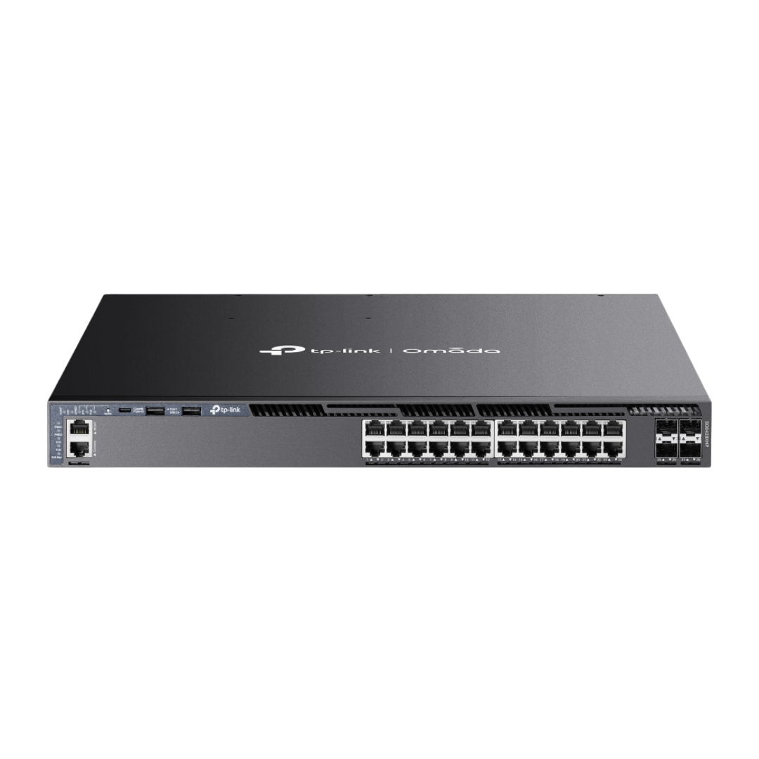 SG6428XHP - Omada 24-Port Gigabit Stackable L3 Managed PoE+ Switch with 4 10GE SFP+ Slots