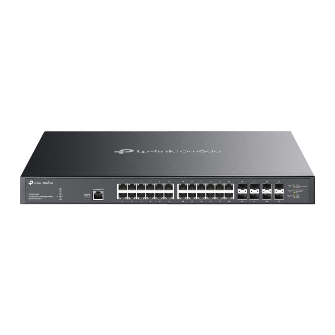 SX3832MPP – Omada 32-Port 10GE L2+ Managed Switch with 24-Port PoE++
