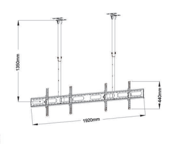 TCM‑009 Dual Screen TV Ceiling Mount