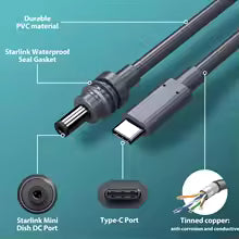 Starlink Mini Cable USB C to DC Power Cord 10M Type C 20V 100W Replacement Waterproof