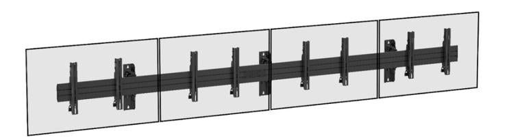 Four Screens Menu Board Wall Mount - BM2304